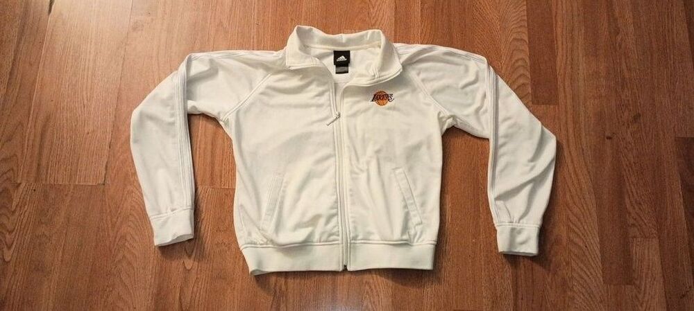Lakers Adidas White Full Zip Track Jacket  Women's M